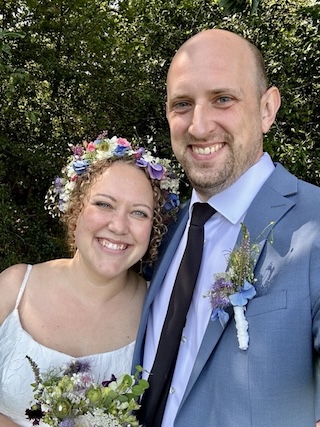 Miriam and I at our wedding